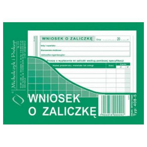 Druk MiP Wniosek o Zaliczkę A6/40